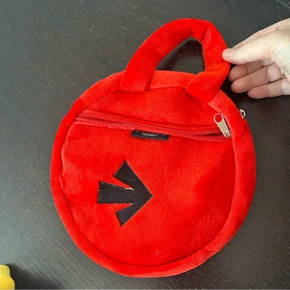 Angry Birds Red Plush Kids Purse and Black Bomb 2010 Commonwealth Stuffed Toy - Picture 4 of 11